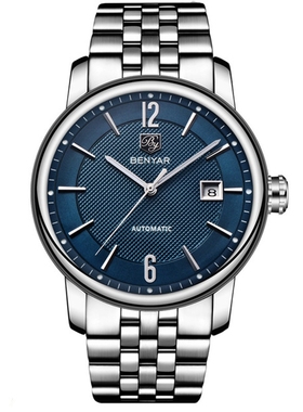 BENYAR宾雅男士全自动机械手表防水休闲钢带简约机械手表5144
