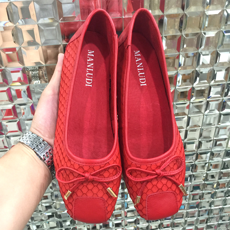 欧洲站新款真皮方头浅口瓢鞋女平底单鞋女英伦蝴蝶结休闲豆豆鞋女,女鞋,浅口单鞋,淘宝优惠券,粉丝福利购,淘宝优惠卷