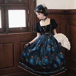 现货lili原创设计新款cla系古典优雅帝政Lolita裙朱诺之鸟jsk和配