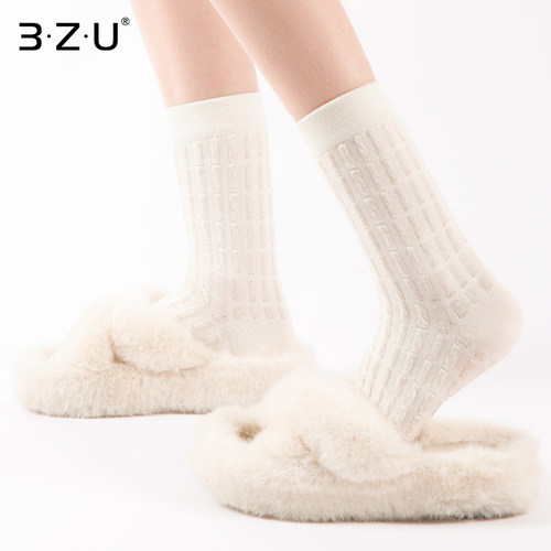 3ZU足装秀女棉反织立体中邦袜子