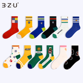 秀任意5双45.8元 3·Z·U 足装 春夏多彩青少年袜棉质学生袜透气