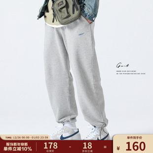 抽绳束脚阔腿卫裤 春秋宽松休闲针织运动长裤 男 340g高支精梳 GWIT