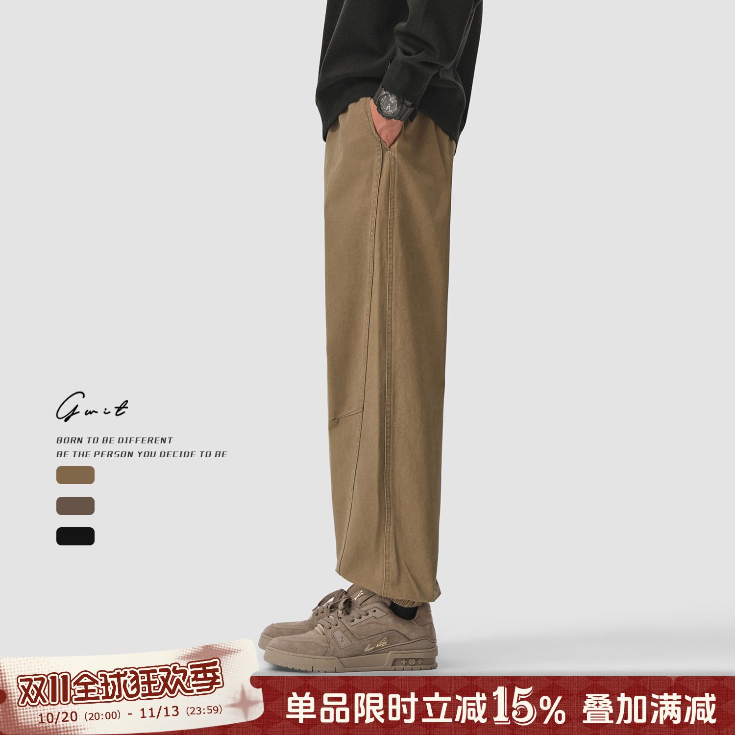GWIT Patina擦色做旧 经典硬汉cargo束脚工装裤男款休闲裤小弯刀
