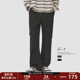 美式 裤 重磅cargo大口袋休闲裤 重工水洗做旧工装 男 春秋高街裤 GWIT