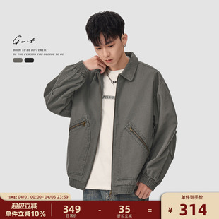外套短款 GWIT 古着上衣重工水洗 翻领夹克男工装 款 美版 Vintage经典