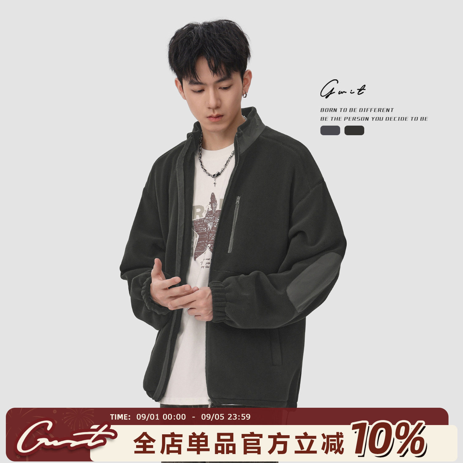 GWIT重磅加厚摇粒绒夹克棉服外套图片