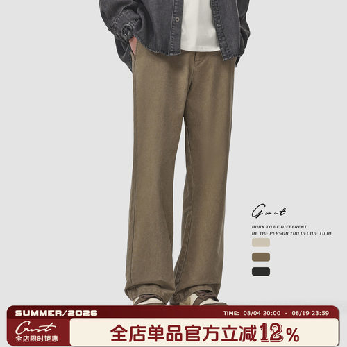 GWIT美式工装重磅水洗做旧休闲裤