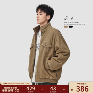 保暖棉服加厚羊羔毛工装 复古Vintage加绒夹克冬季 外套男 美式 GWIT