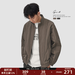 GWIT 嵌条解构硬壳短款夹克春秋上衣外套男款美式硬汉风cleanfit