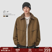 保暖棉服加厚羊羔毛工装 GWIT 美拉德复古Vintage夹克冬季 外套男