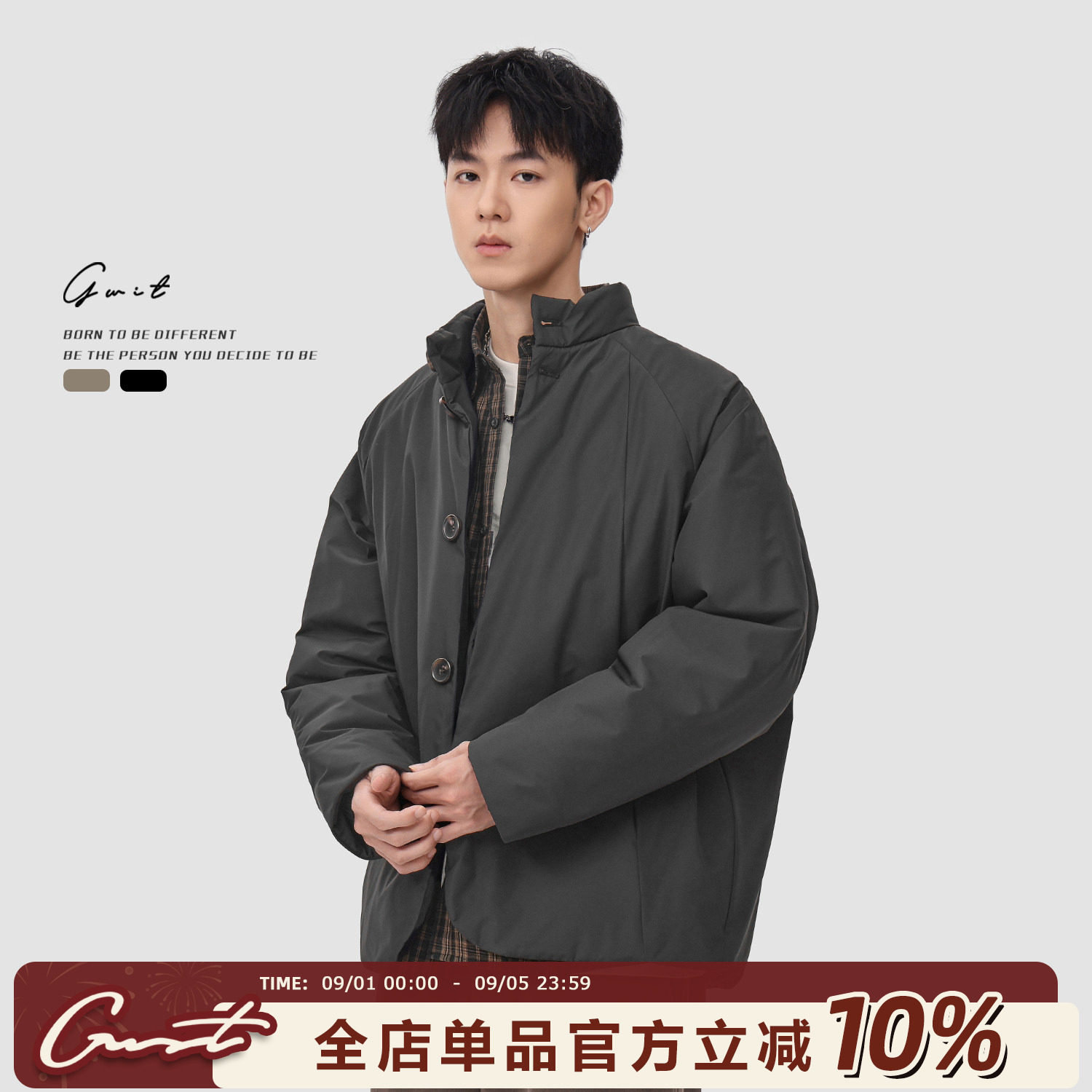 GWIT新中式cleanfit夹棉夹克棉服图片