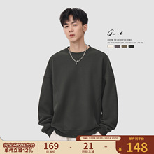 GWIT 冬季重磅美式休闲保暖打底衫上衣套头衫加绒加厚圆领卫衣男