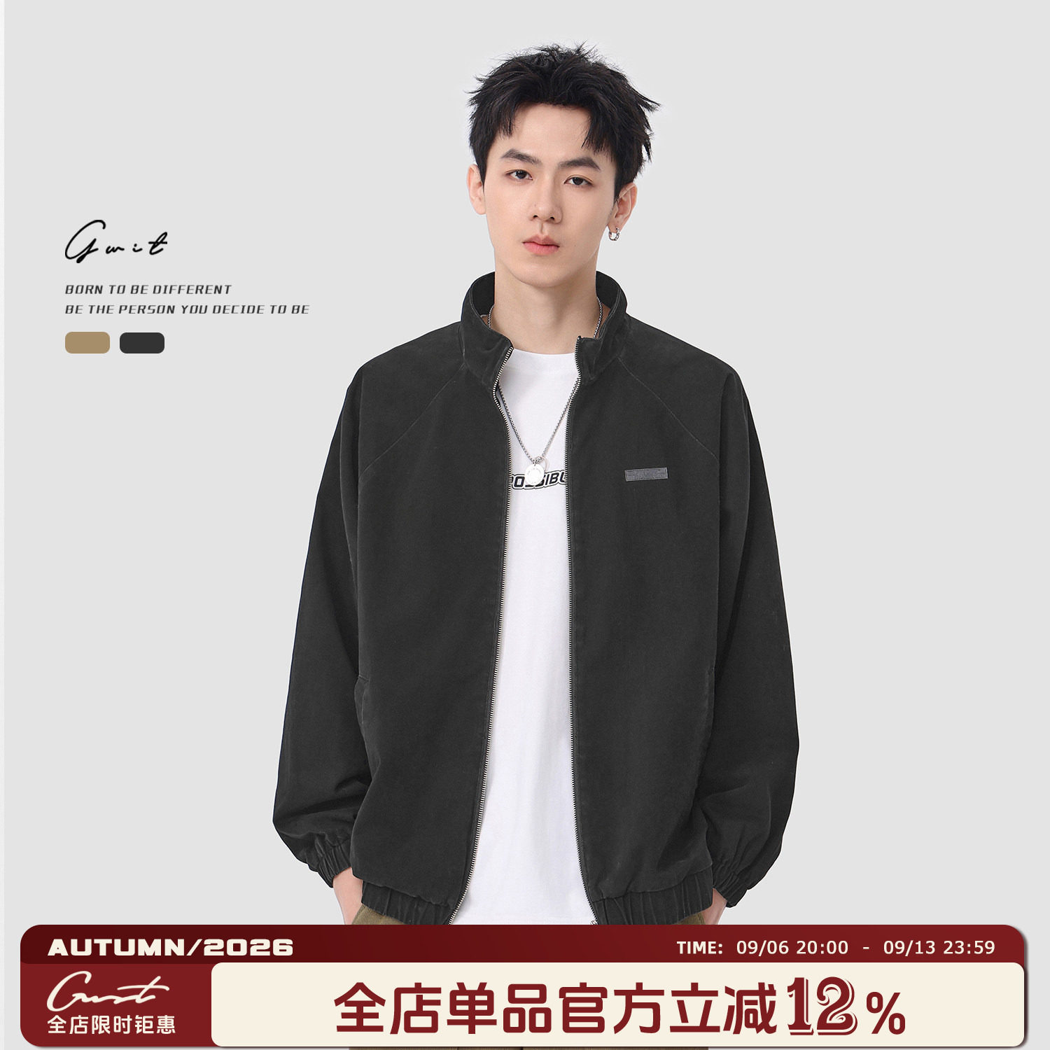 GWIT 美式复古重磅水洗做旧cargo春秋休闲潮牌夹克上衣工装外套男图片