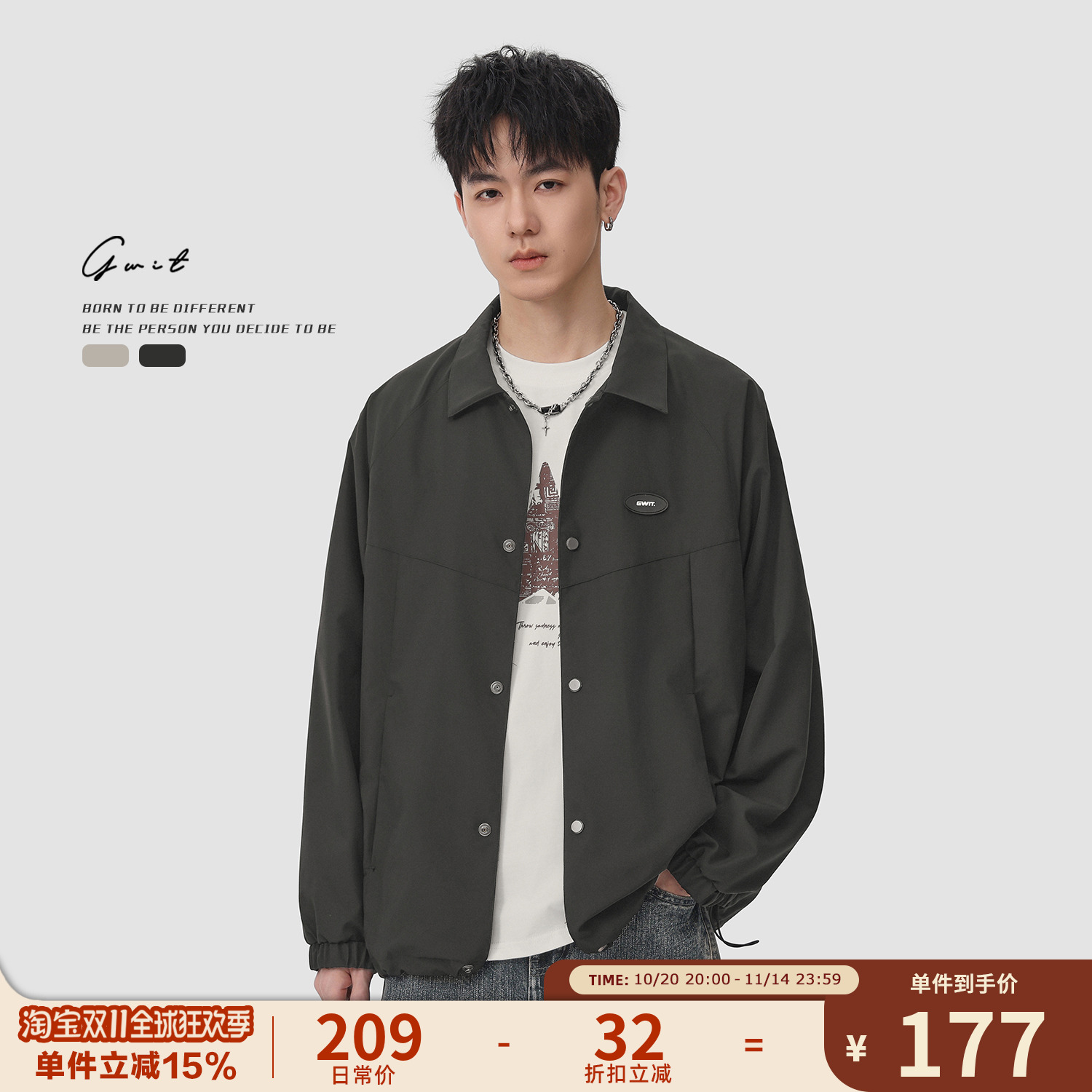 GWIT夹克休闲上衣工装外套男士