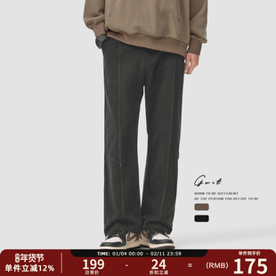 GWIT 美式cargo重工水洗做旧工装裤春秋Vintage复古高街休闲裤男