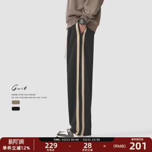 春秋抽绳束脚运动休闲裤 GWIT 卫裤 双杠撞色Vintage复古款 男 美式