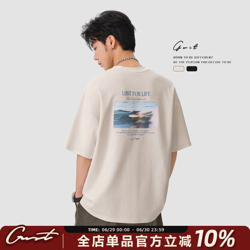 GWIT半袖夏季印花短袖T恤