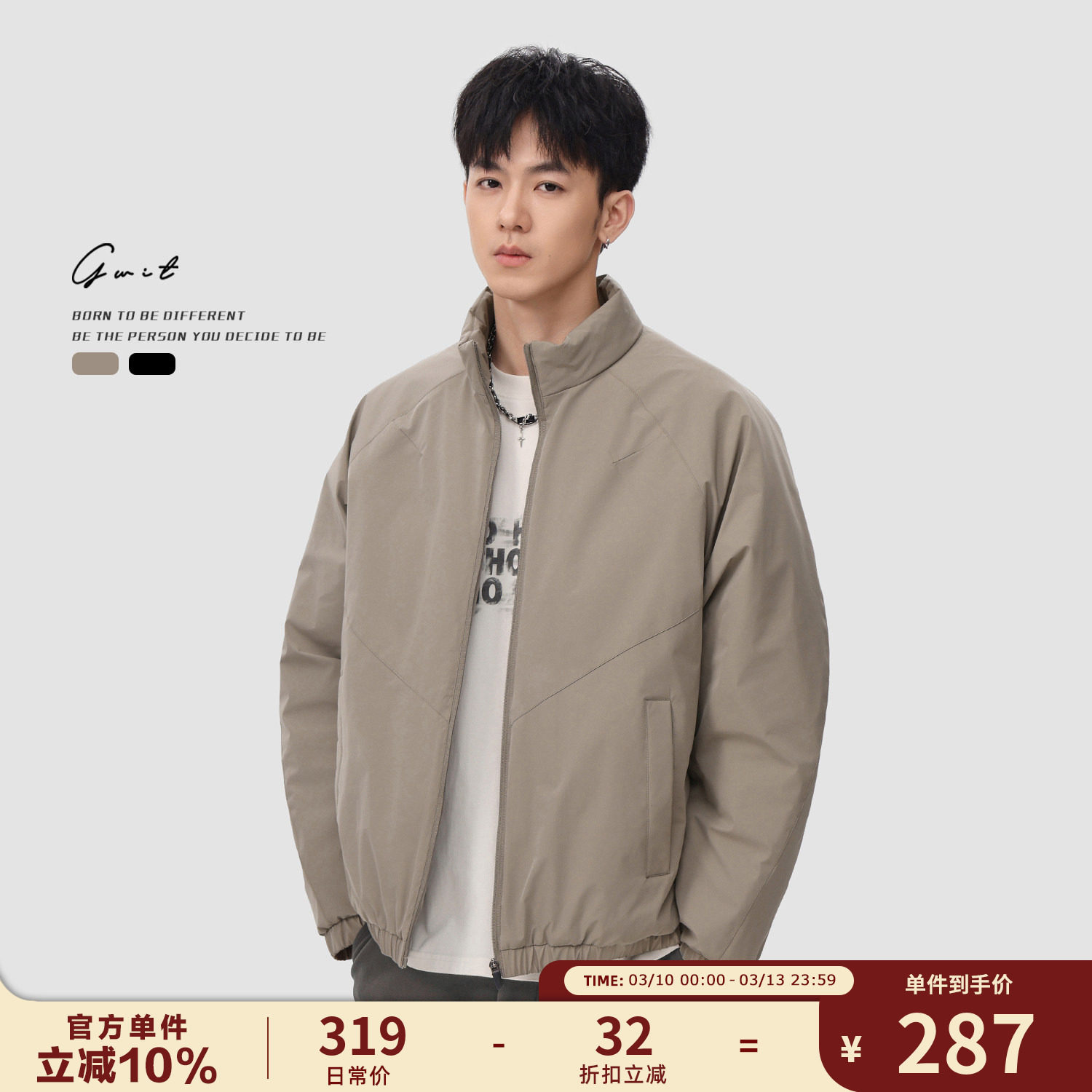 GWIT 美式休闲户外三防锁温工装夹克棉衣冬季保暖加厚外套棉服男