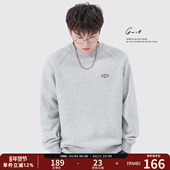 400g重磅美粒绒 冬季 新款 GWIT 潮流宽松套头衫 加绒加厚圆领卫衣男