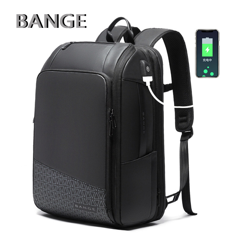 班歌双肩包超大容量扩容箱式商务男USB充电旅行包电脑包干湿分离