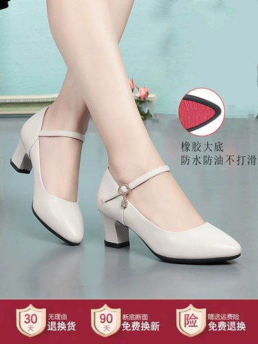 Рабочие туфли для кожаной обуви, танцующее ципао, высокая осенняя обувь для матери, из натуральной кожи, для среднего возраста, мягкая подошва
