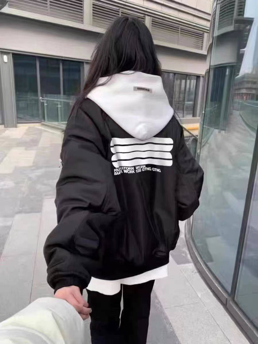 美式潮牌街头黑色简约棒球服女2024春秋新款宽松休闲情侣夹克上衣,女装/女士精品,短外套,淘宝优惠券,粉丝福利购,淘宝优惠卷