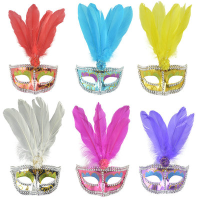 圣诞节舞会派对面具 威尼斯眼罩酒吧KTV聚会装扮金粉彩绘羽毛面具