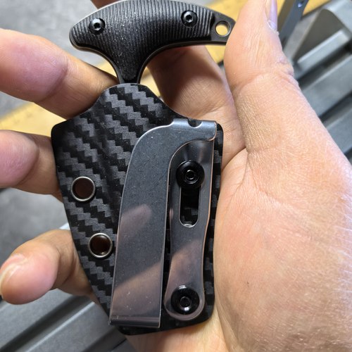 百浓PSRK 日用EDC毒龙高端定制k鞘 碳纤维纹路k板 不锈钢金属k夹