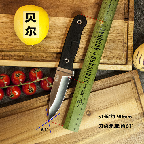 百浓PSRK 贝尔 经典户外生存小直刀露营防身口袋刀战术高硬度锋利