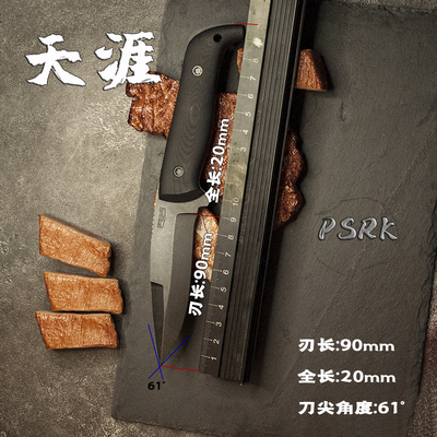 百浓PSRK 天涯小直 户外刀防身工具粉末钢M390野营求生水果刀