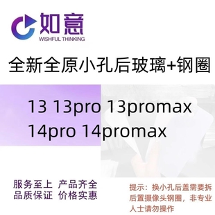 适用于1313pro13promax 14promax纯原小孔后盖玻璃后壳玻璃 14pro