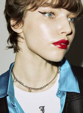 钛钢锁骨链女金银间色个性