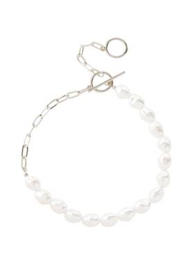 仿巴洛克钛钢双扣金色项链