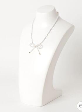 新款SWANKISS仿真珍珠蝴蝶结14K包金珠项链CHOKER