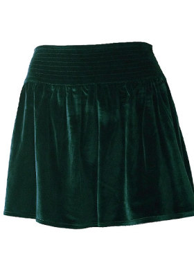 100元3件！秋冬特价韩国丝绒抽褶中腰A型短裙百搭半截裙