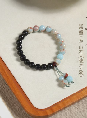 寺庙同款寿山石手串男女简约手链