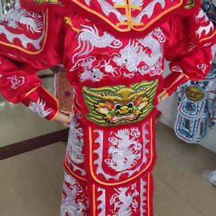 潮汕英歌舞红色正龙英歌服饰套装游神锣鼓队迎神舞台表演演出服装