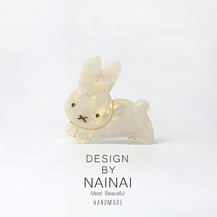 萌趣狗兔动物抓夹中号发抓刘海发卡简约可爱头顶小鲨鱼夹学生发饰