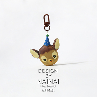 童话森林系列小熊小象钥匙扣挂件文艺复古包包挂件百搭新款挂饰品