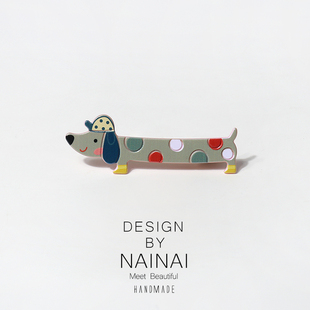 可爱个性丑萌长条小狗发夹亚克力发饰品卡通百搭简约鸭嘴夹侧边夹