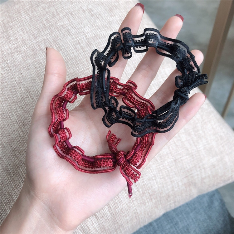 ins少女心蕾丝打结高弹力发饰