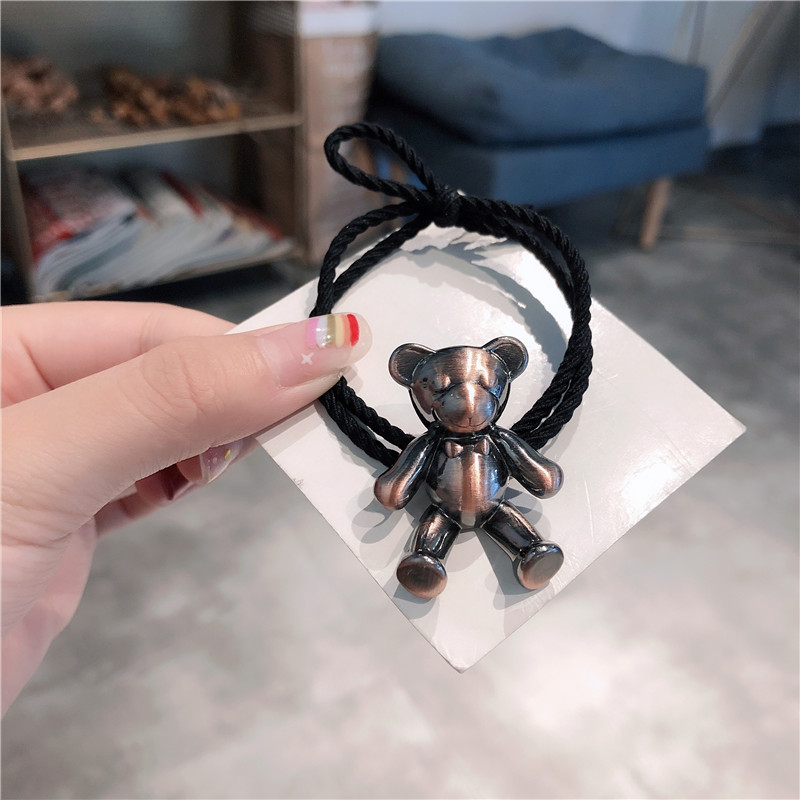 原创设计金属拉丝小熊独家橡皮筋