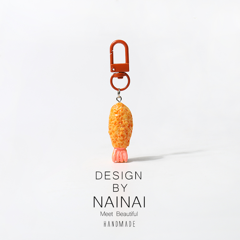 趣味仿真鸡腿炸鸡薯条钥匙扣创意个性配饰小巧简约挂饰品日常挂件