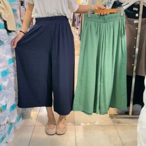 韩国代购大码女装2025夏季新款松紧腰宽松薄款舒适百搭阔腿裤m20