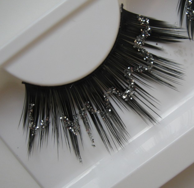 银色钻粉波浪纹超炫抢眼夺目走秀高品质羽毛彩妆睫毛a2