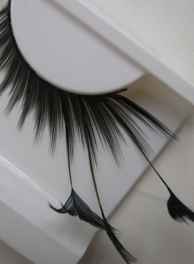 舞台彩妆艺术造型羽毛假睫毛 眼尾加长黑色羽毛款 F085 加长YM55