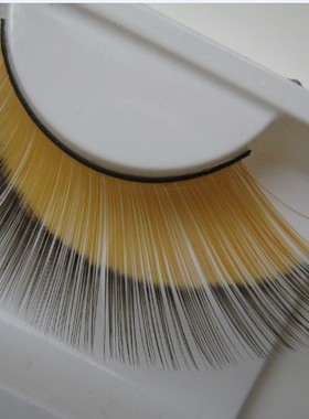 彩色加长加密眼尾加长黄色眼尾黑色变色双色假睫毛 芭蕾拉丁 a44