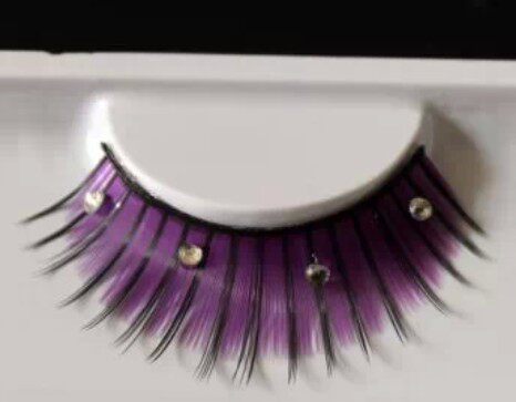 紫黑色水钻拍照艺术假睫毛