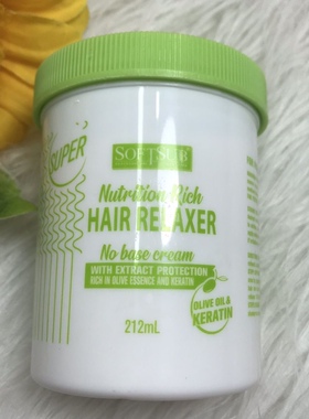 African hair relaxer rich in olive and keratin