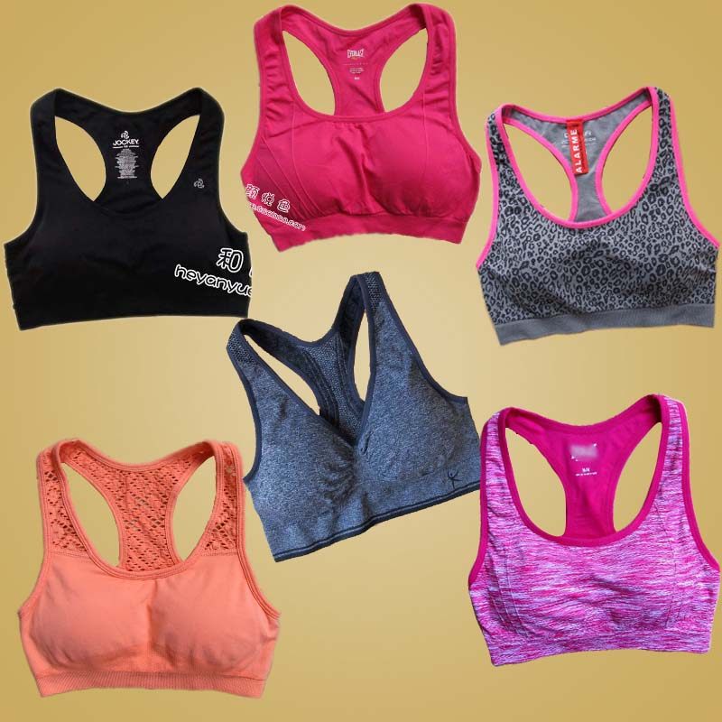 原单 专业运动文胸 排汗速干防震工字带胸垫瑜伽跑步健身打底背心